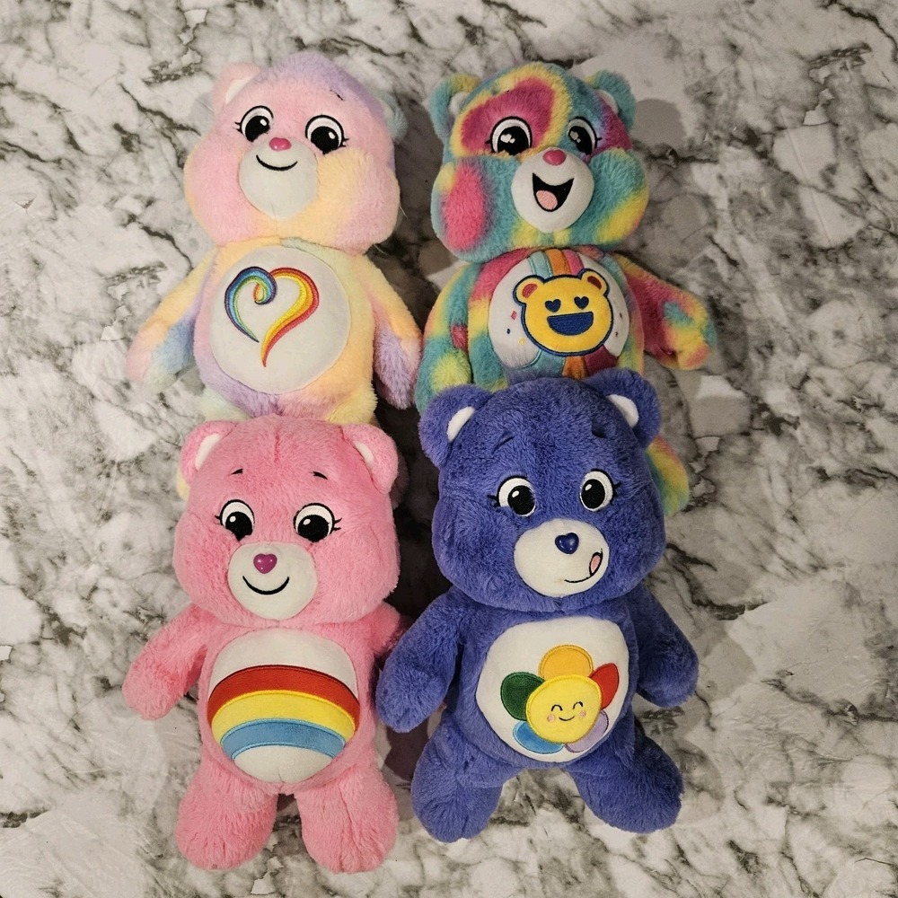 Care Bears Plush Lot Of 4 Modern Basic Fun 12" Cheer Dream‎ Bright Togetherness